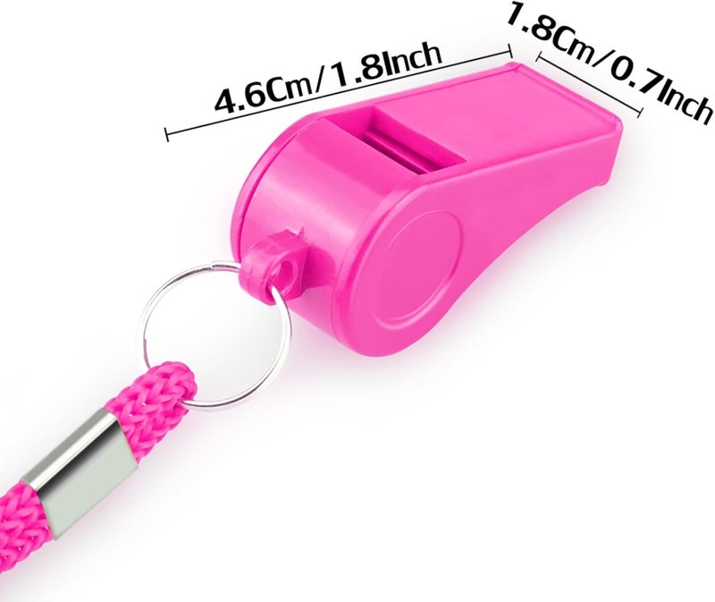 Hipat Loud Sports Whistle with Lanyard – High-Pitched Pink Plastic Whistles for Coaches, Outdoor Safety, Dog Training, Party Favors - Image 5